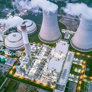 View of power plant from above