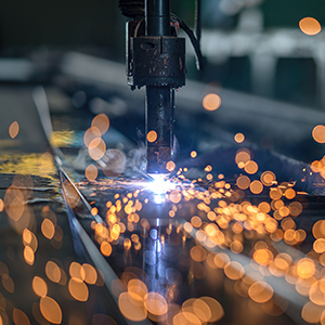 Closeup of industrial welder
